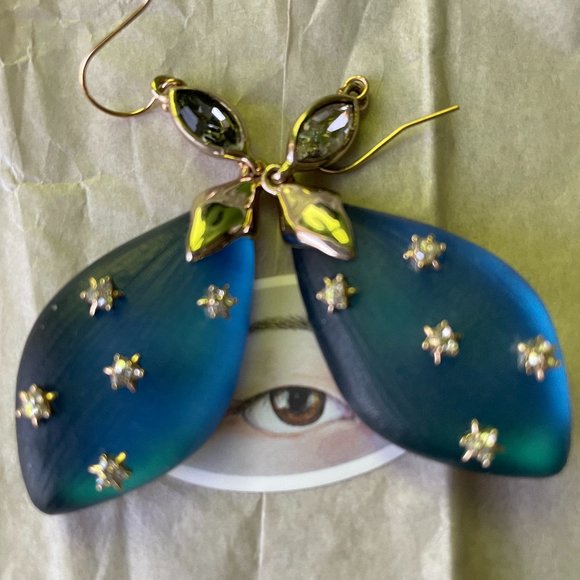 Alexis Bittar Jewelry - Alexis Bittar | Lucite Spike Studded Wire Drop Earring (Blue)